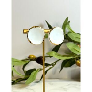 Artisan Made Vintage Costumaker Celluloid Button Clip-on Earrings